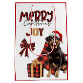 Buffalo Pset Rottweiler Dog Kerstmis Medium Cadeauzakje (Achterkant)