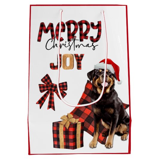 Buffalo Pset Rottweiler Dog Kerstmis Medium Cadeauzakje (Achterkant)