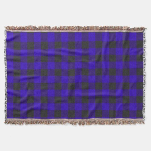 Buffalo Pset Royal Blue Check Deken (Voorkant)