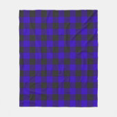 Buffalo Pset Royal Blue Check Fleece Deken (Voorkant)