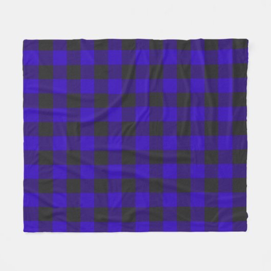 Buffalo Pset Royal Blue Check Fleece Deken (Voorkant (Horizontaal))