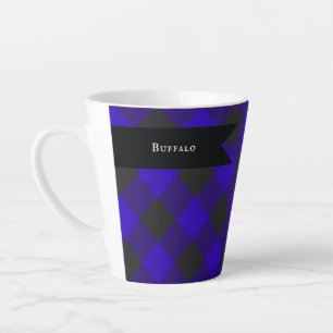 Buffalo Pset Royal Blue Check Latte Mok