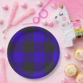Buffalo Pset Royal Blue Check Papieren Bordje (Feest)