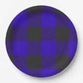 Buffalo Pset Royal Blue Check Papieren Bordje (Voorkant)