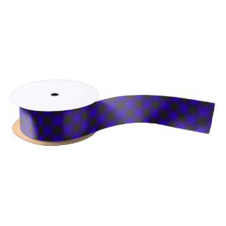 Buffalo Pset Royal Blue Check Satijnen Lint