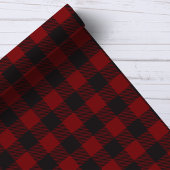Buffalo Pset Rustic Black en Red Check Kerstmis Cadeaupapier