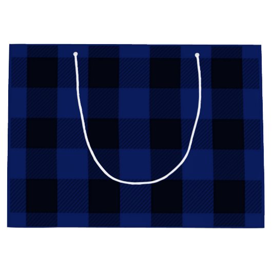 Buffalo Pset Rustic Check Pattern Black Blue Groot Cadeauzakje (Voorkant)