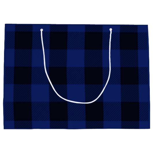 Buffalo Pset Rustic Check Pattern Black Blue Groot Cadeauzakje (Achterkant)