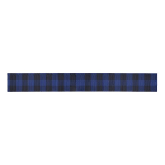 Buffalo Pset Rustic Lumberjack Black en Blue Grosgrain Lint (Voorkant)