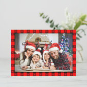 Buffalo Pset Rustic - Persoonlijke kerstfoto Feestdagenkaart (Staand voorkant)