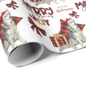 Buffalo Pset Siberian Husky Dog Kerstmis Cadeaupapier (Rol Hoek)