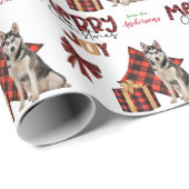 Buffalo Pset Siberian Husky Dog Kerstmis Cadeaupapier (Rol Hoek)