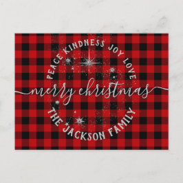 Buffalo Pset Silver Script Merry-kerstkaart Briefkaart