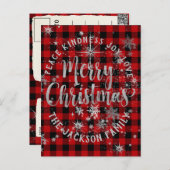 Buffalo Pset Silver Script Merry-kerstkaart Briefkaart (Voorkant / Achterkant)