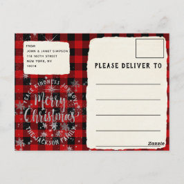 Buffalo Pset Silver Script Merry-kerstkaart Briefkaart