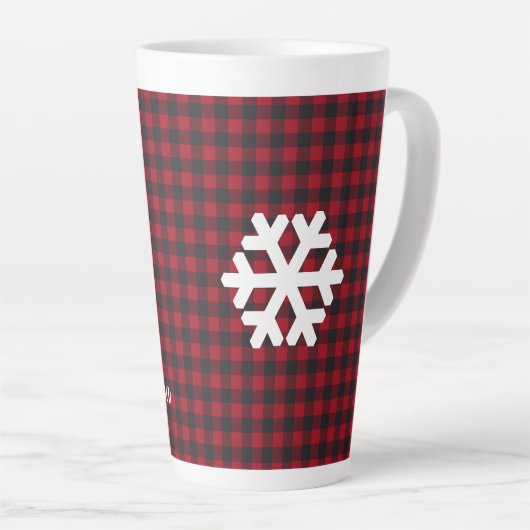 Buffalo Pset Snowflake Holiday Latte Mok - Aangepa (Rechterhoek)