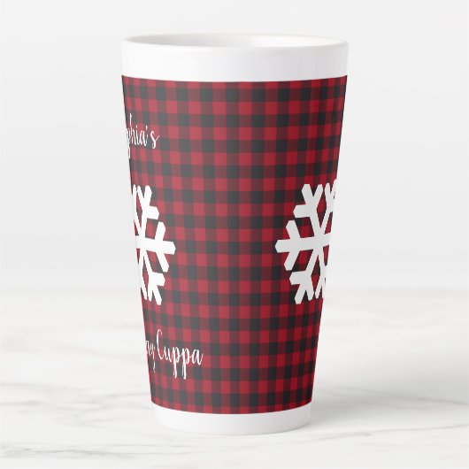 Buffalo Pset Snowflake Holiday Latte Mok - Aangepa (Voorkant)