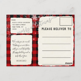 Buffalo Pset Snowing Merry kerstscript Briefkaart