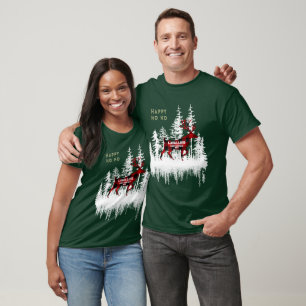 Buffalo Pset Snowy Forest Stag Ho Familienaam T-shirt