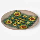 Buffalo Pset Sunflower Happy Nieuwjaar 20xx 9" Papieren Bordje (Gekanteld)