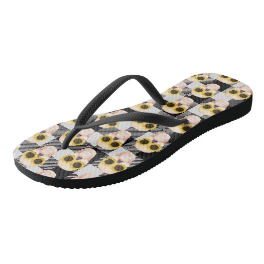 Buffalo Pset Sunflower Skull Teenslippers (Schuin)