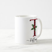 Buffalo Pset T Monogram kerstkoffie Mok (Voorkant rechts)