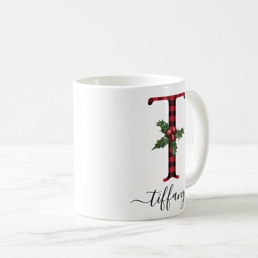 Buffalo Pset T Monogram kerstkoffie Mok (Voorkant rechts)