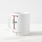 Buffalo Pset T Monogram kerstkoffie Mok (Voorkant links)