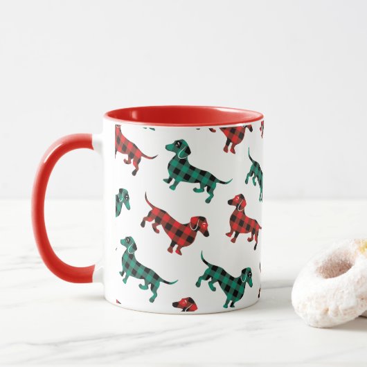 Buffalo Pset Tartan Kerstmis Mok (Met donut)