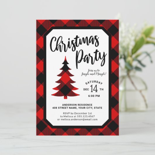 Buffalo Pset Tree-kerstfeest Kaart (Staand voorkant)