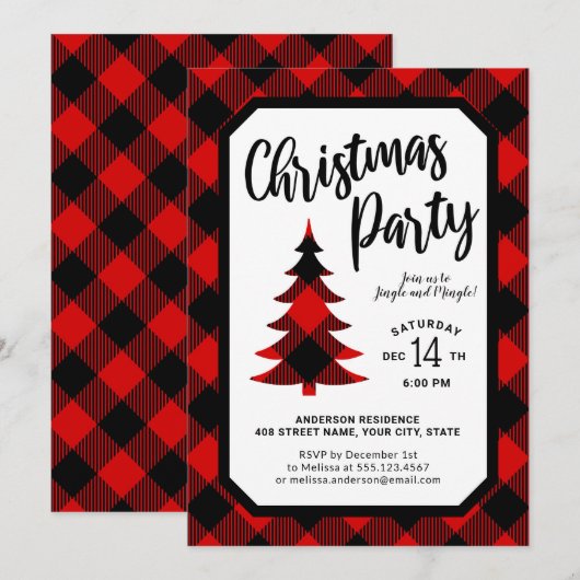 Buffalo Pset Tree-kerstfeest Kaart (Voorkant / Achterkant)