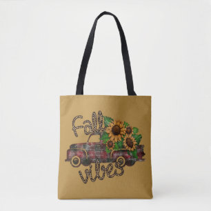 Buffalo Pset  Truck Sunflower Herfst Vibes Tote Bag