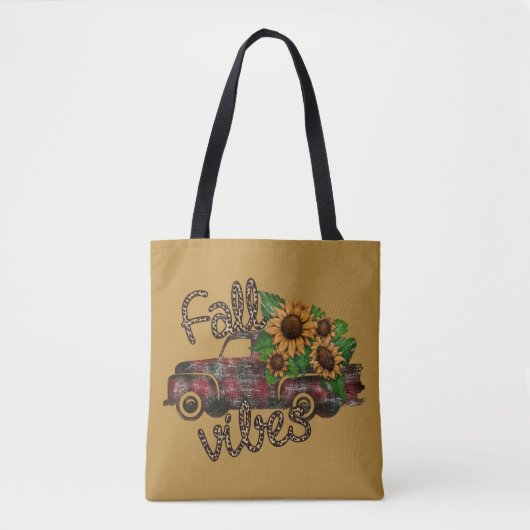 Buffalo Pset  Truck Sunflower Herfst Vibes Tote Bag (Voorkant)