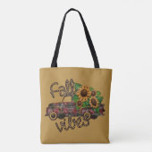 Buffalo Pset  Truck Sunflower Herfst Vibes Tote Bag (Achterkant)