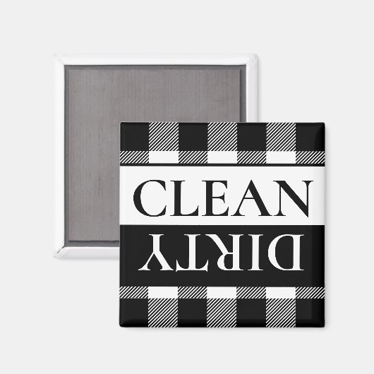 Buffalo Pset White Black Dirty Clean Dishwasmachin Magneet (Voorkant / Achterkant)