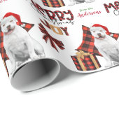 Buffalo Pset White Pit Bull Dog Kerstmis Cadeaupapier (Rol Hoek)