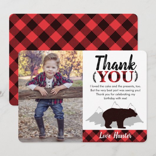 Buffalo Pset Wild Beer Lumberjack Foto Bedankkaart (Voorkant / Achterkant)