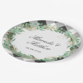 Buffalo Pset Winter Green Wreath Wedding Papieren Bordje (Gekanteld)