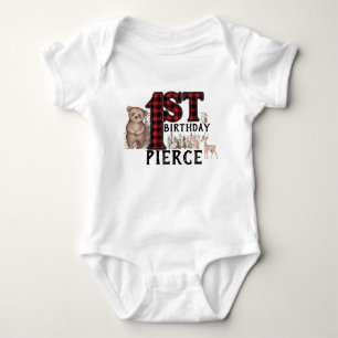 Buffalo Pset Woodland Animals 1e verjaardag Romper