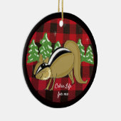 Buffalo Pset Woodland Cabin Life Ceramic Ornament (Rechts)