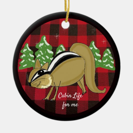 Buffalo Pset Woodland Cabin Life Ceramic Ornament (Voorkant)