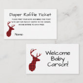 Buffalo Pset Woodland Diaper Raffle Ticket Informatiekaartje (Voorkant / Achterkant)