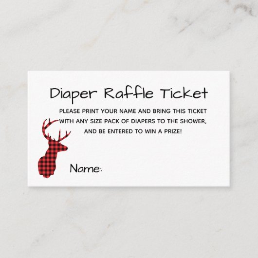 Buffalo Pset Woodland Diaper Raffle Ticket Informatiekaartje (Voorkant)