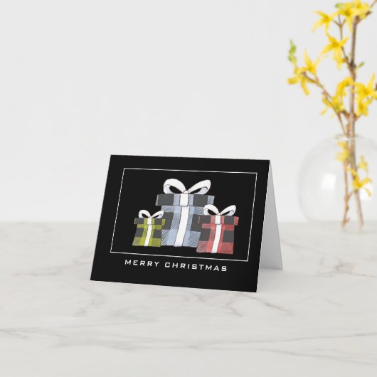 Buffalo Pset Wrapped Gifts Merry kerstKaart Kaart (Gele Bloem)