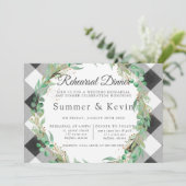 Buffalo Pset Wreator Gold Rehearsal Dinner Kaart (Staand voorkant)