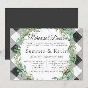 Buffalo Pset Wreator Gold Rehearsal Dinner Kaart