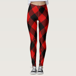 Buffalo Red Black Lumberjack Pset Cozy Leggings