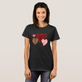 Buffalo Red Black Plaid And Leopard Hearts Valenti T-shirt (Voorkant volledig)