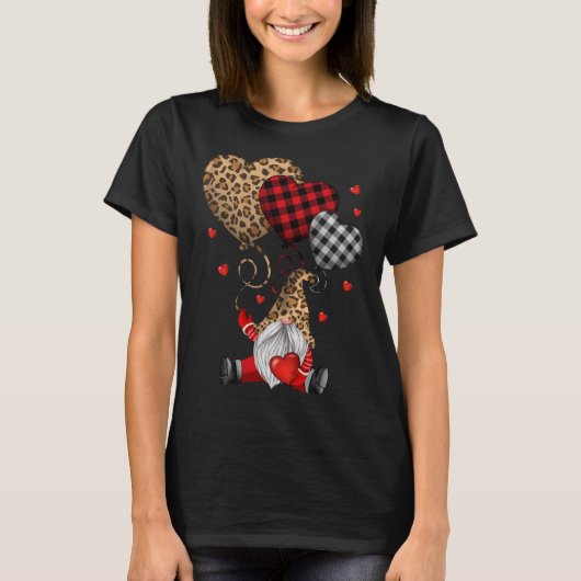 Buffalo Red Black Pset en leopard Hearts Valenti T-shirt (Voorkant)