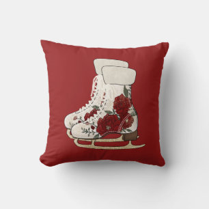 Buffalo Red Cabin Ice Schaats Pillow Kussen